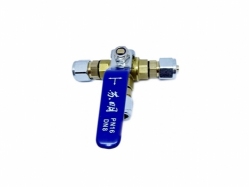 FARO three-way ball valve type T - PVC Ø8 / PVC Ø8 / PVC Ø8